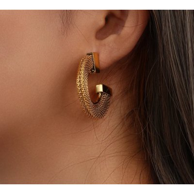 KOLCZYKI CAIRO PÓŁKSIĘŻYCE STAL NIERDZEWNA