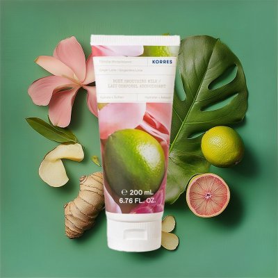 Nawilżający balsam do ciała z imbirem i 🍋‍🟩 limonką 🍋‍🟩. Odżywienie z olejkiem migdałowym, aloesem i prowitaminą B5.