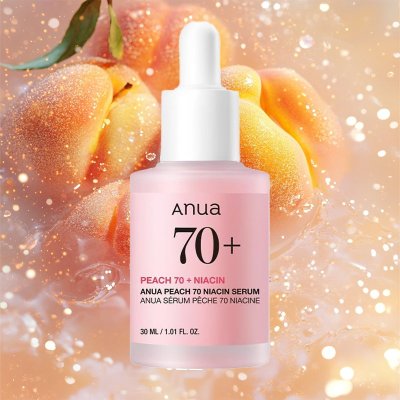 Anua Peach 70 serum rozjaśniające z niacynamidem.